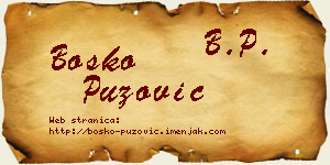 Boško Puzović vizit kartica